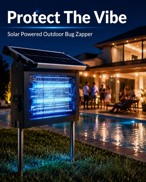 Bug Zapper Outdoor Solar Powered, Mosquito Zapper Indoor with 4500V High Powered, Electric Fly Zapper with Extension Cord and Grounding Bracket, Rechargeable Waterproof Mosquito Killer, Fly Zapper, Mosquito Killer, Electric Trap Ideal for Patio, Backyard