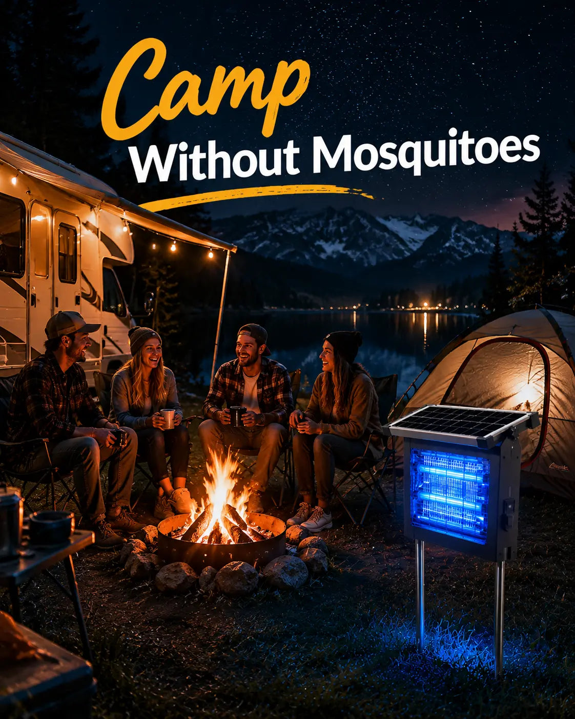 Bug Zapper Outdoor Solar Powered, Mosquito Zapper Indoor with 4500V High Powered, Electric Fly Zapper with Extension Cord and Grounding Bracket, Rechargeable Waterproof Mosquito Killer, Fly Zapper, Mosquito Killer, Electric Trap Ideal for Patio, Backyard